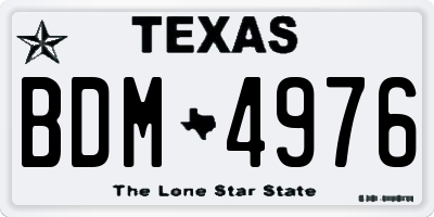 TX license plate BDM4976