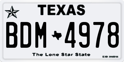 TX license plate BDM4978