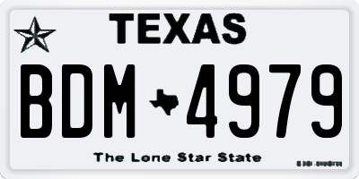 TX license plate BDM4979