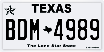 TX license plate BDM4989