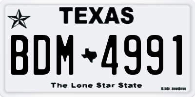 TX license plate BDM4991