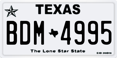TX license plate BDM4995