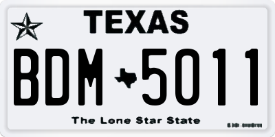 TX license plate BDM5011