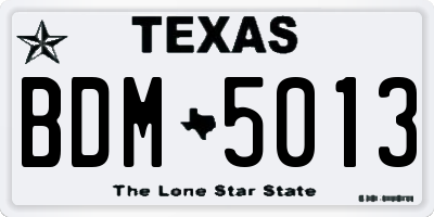 TX license plate BDM5013
