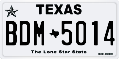 TX license plate BDM5014