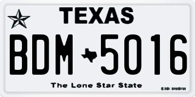 TX license plate BDM5016