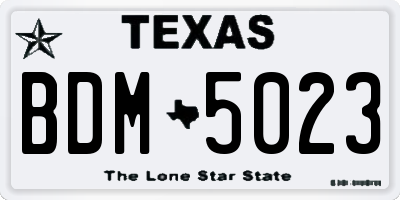 TX license plate BDM5023