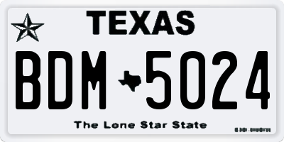 TX license plate BDM5024