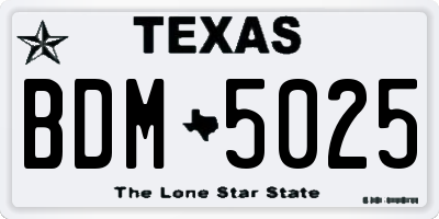 TX license plate BDM5025