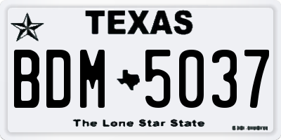 TX license plate BDM5037