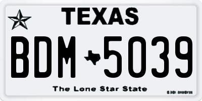 TX license plate BDM5039