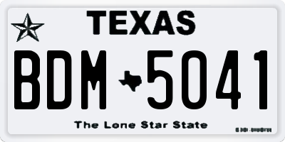 TX license plate BDM5041