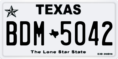 TX license plate BDM5042