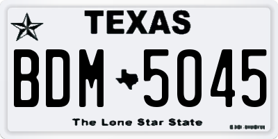 TX license plate BDM5045