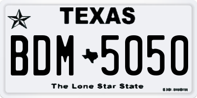 TX license plate BDM5050