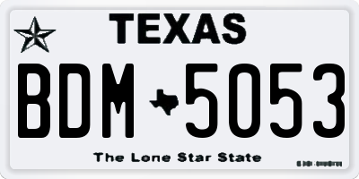 TX license plate BDM5053