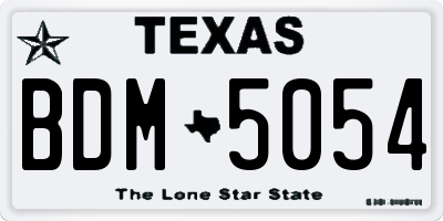 TX license plate BDM5054