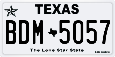 TX license plate BDM5057