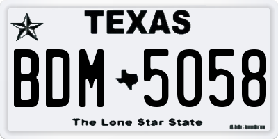 TX license plate BDM5058
