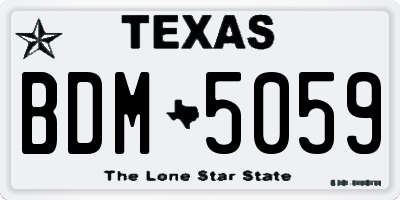 TX license plate BDM5059