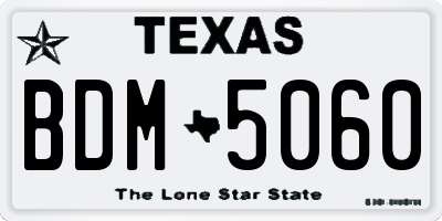 TX license plate BDM5060