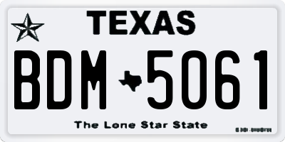 TX license plate BDM5061