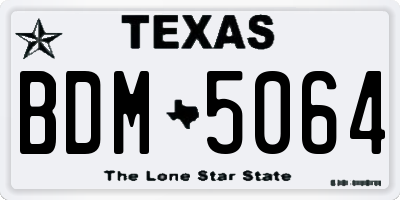 TX license plate BDM5064