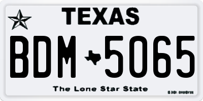 TX license plate BDM5065