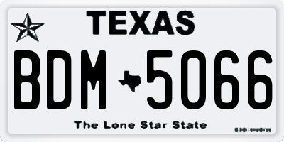 TX license plate BDM5066