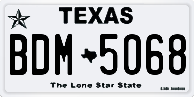 TX license plate BDM5068