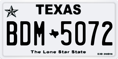 TX license plate BDM5072