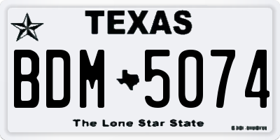 TX license plate BDM5074