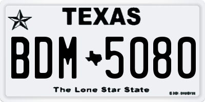 TX license plate BDM5080