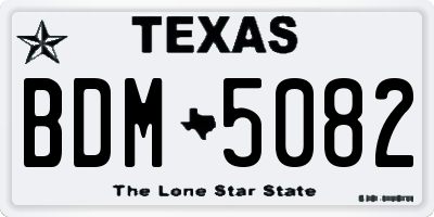 TX license plate BDM5082