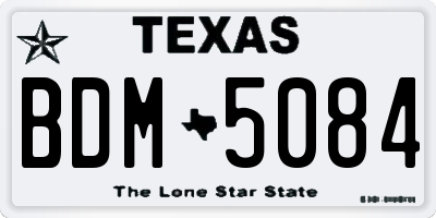 TX license plate BDM5084