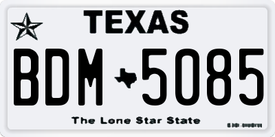 TX license plate BDM5085