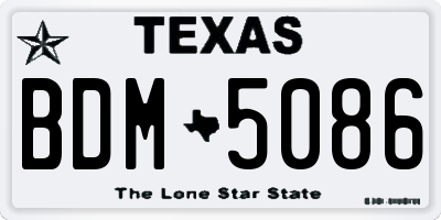 TX license plate BDM5086