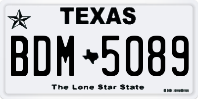TX license plate BDM5089