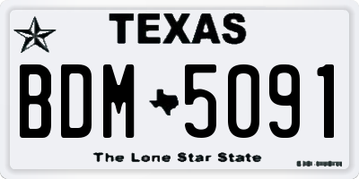 TX license plate BDM5091
