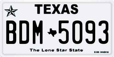 TX license plate BDM5093