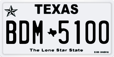 TX license plate BDM5100