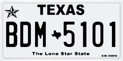 TX license plate BDM5101