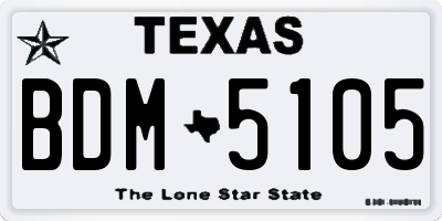 TX license plate BDM5105