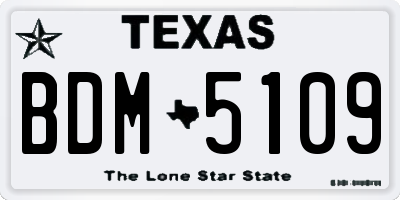 TX license plate BDM5109