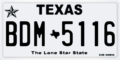 TX license plate BDM5116