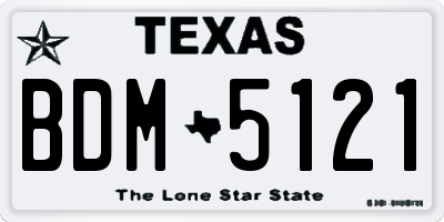 TX license plate BDM5121