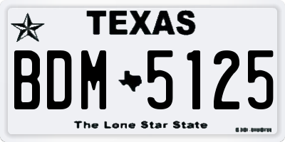 TX license plate BDM5125