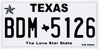 TX license plate BDM5126