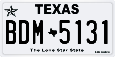TX license plate BDM5131