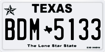 TX license plate BDM5133